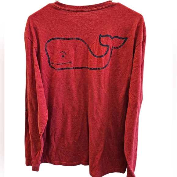 Vineyard Vines Mens Long Sleeve Whale Graphic Red Tshirt - Picture 7 of 7